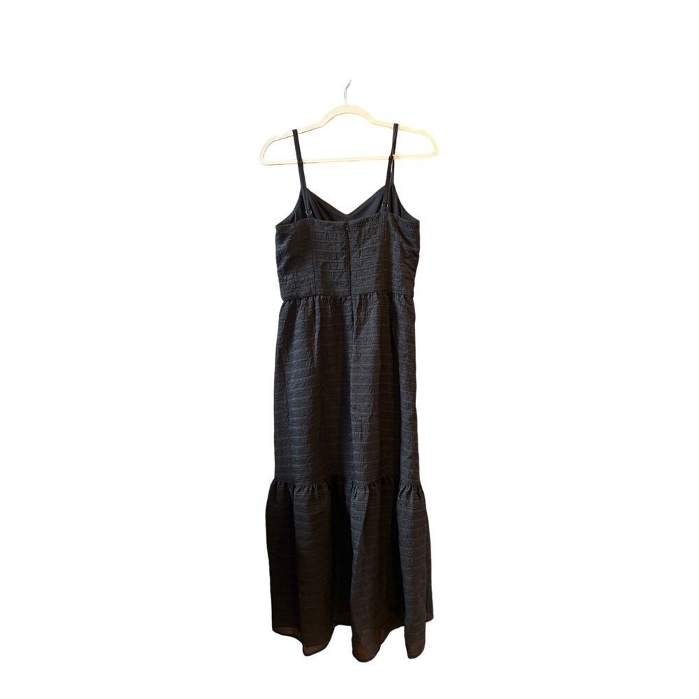 Donna Morgan for Maggie London black tiered textured midi dress size 10 - Picture 5 of 10